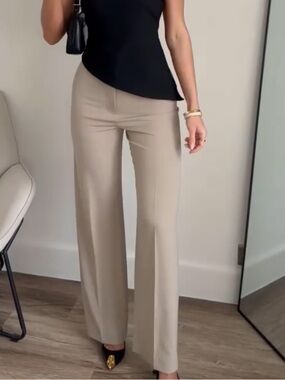 H&M Navy Blue high waisted Wide-Leg Pants